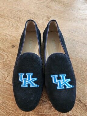 JP Crickets Kentucky Wildcats UK Logo Navy Slip-On Loafers Size 9